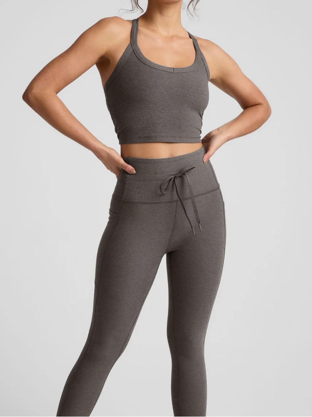 Beyond Yoga Spacedye On The Up Cropped Tank Brown Size L